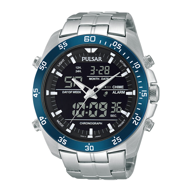 UPC 037738144737 product image for Pulsar Mens Analog/Digital Stainless Steel Chronograph Watch | upcitemdb.com