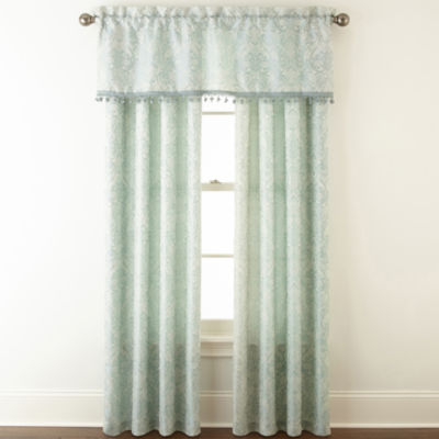 Mercer 3 Pack Jacquard Rod Pocket Curtain Panels Color Blue
