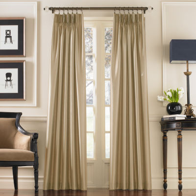 Marquee Faux Silk Pinch Pleat Back Tab Curtain Panel Jcpenney