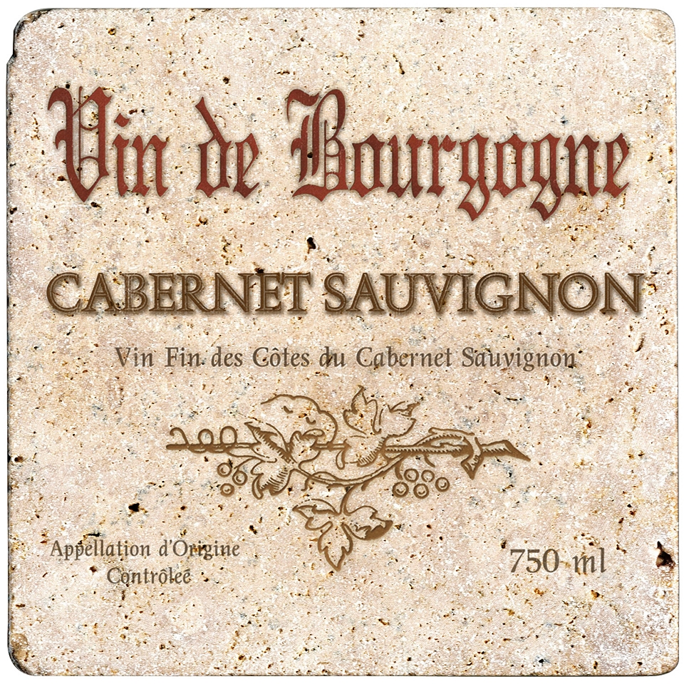 Thirstystone Cabernet Wine Label 8 Travertine Trivet