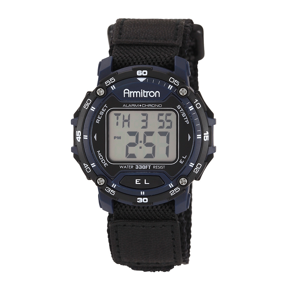 Armitron Mens Black & Navy Chronograph 20ATM Digital Sport Watch