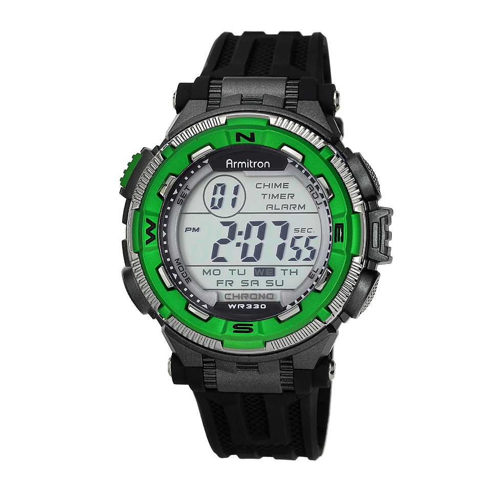 Armitron Mens Bright Green Chronograph 20ATM Digital Sport Watch