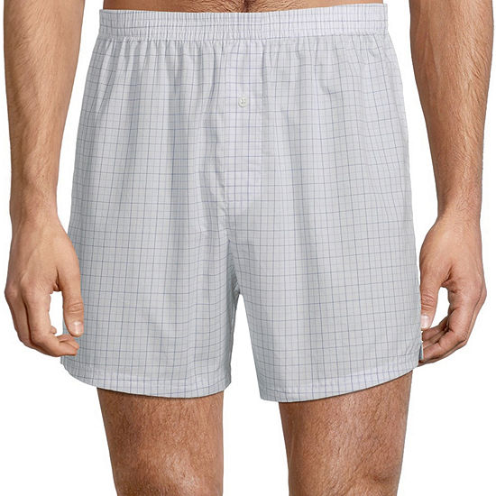 Stafford 4 Pack Boxers, Color: Blue Plaid - JCPenney