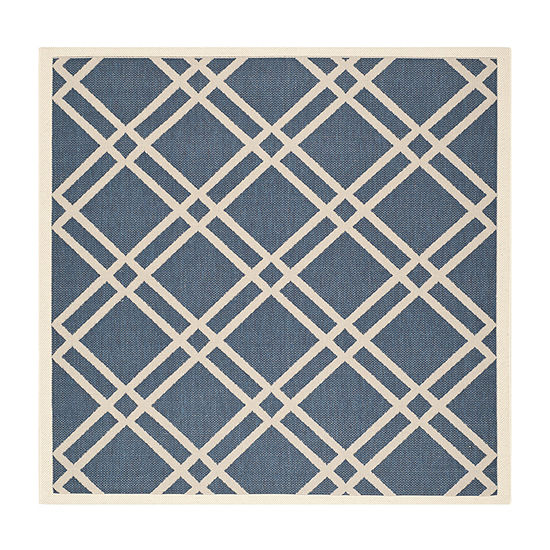 Safavieh Courtyard Collection Hannah Geometric Indoor/Outdoor Square Area Rug