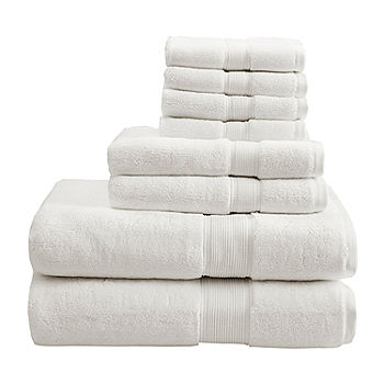 AX-AY-ABHI-107935 Bright White 6 Piece Towel Set Solid Bath Towels Jc Penny Home