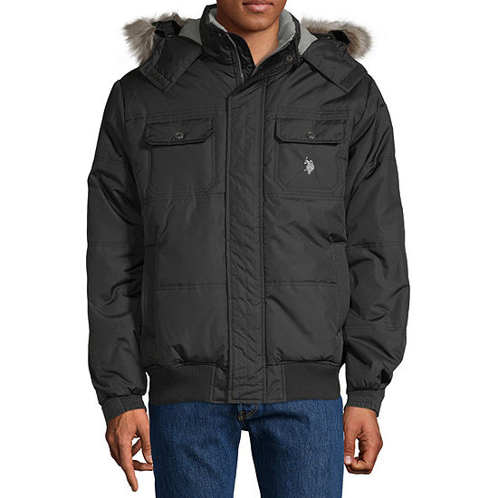 U.S. Polo Assn. Mens Hooded Midweight Quilted Jacket