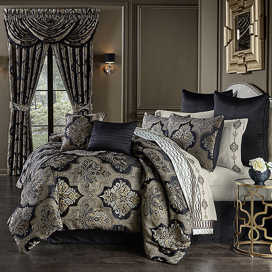 Queen Street Abigail 6 Pc Damask Scroll Comforter Set Color
