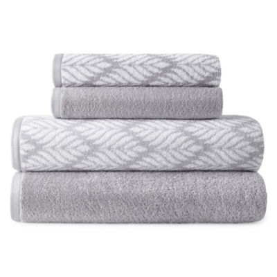 grey chevron bath towels