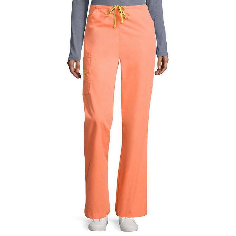 Wonder Wink Wonderwink Origins 5026 Womens Romeo 6-Pocket Flare-Leg Pants, Size Medium, Orange