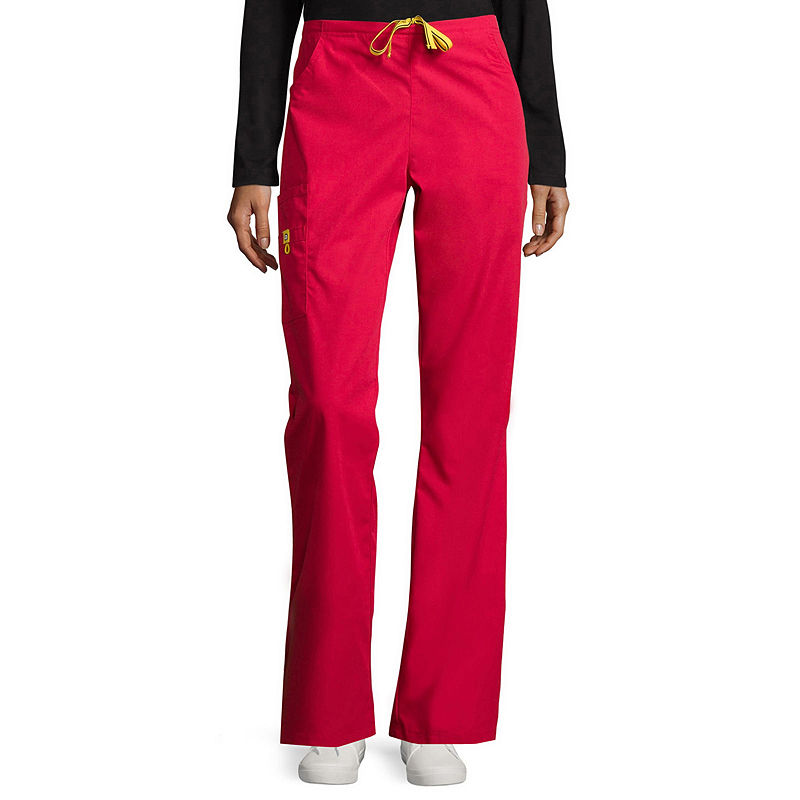 Wonder Wink Wonderwink Origins 5026 Womens Romeo 6-Pocket Flare-Leg Pants, Size Medium, Red