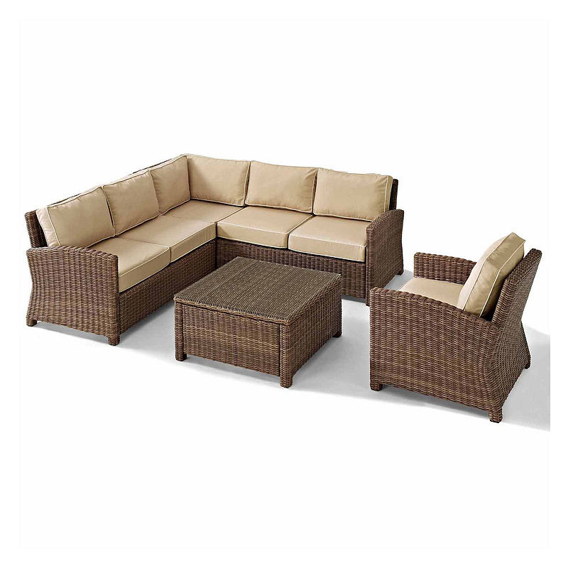 Crosley Bradenton Wicker 5-Pc. Patio Lounge Set, Beige