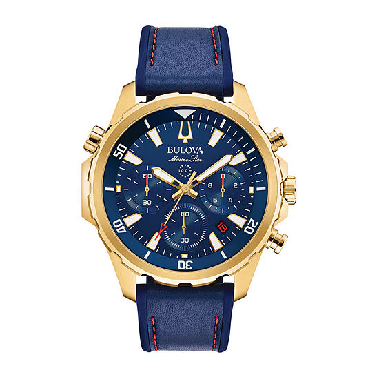 Bulova Marine Star Mens Blue Stainless Steel Bracelet Watch 97b168