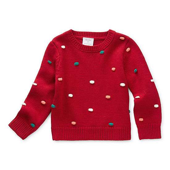 Okie Dokie Toddler Girls Crew Neck Long Sleeve Pullover Sweater