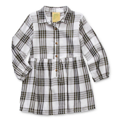 Thereabouts Toddler Girls Long Sleeve Fitted Sleeve Shirt Dress