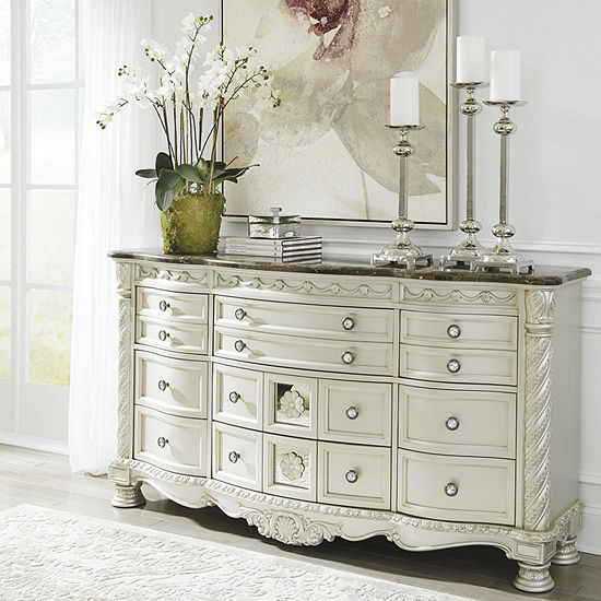 Signature Design By Ashley Cassimore Dresser Color Pearl Silver