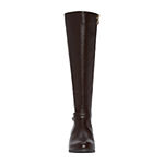 Liz Claiborne Womens Townsend Wide Calf Riding Boots Stacked Heel