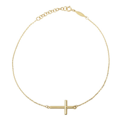 gold cross ankle bracelet