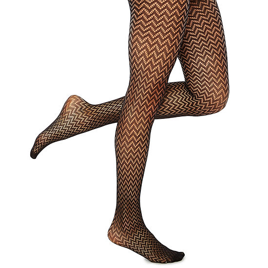 Mixit 1 Pair Zig Zag Tights, Color: Black Zig Zag - JCPenney
