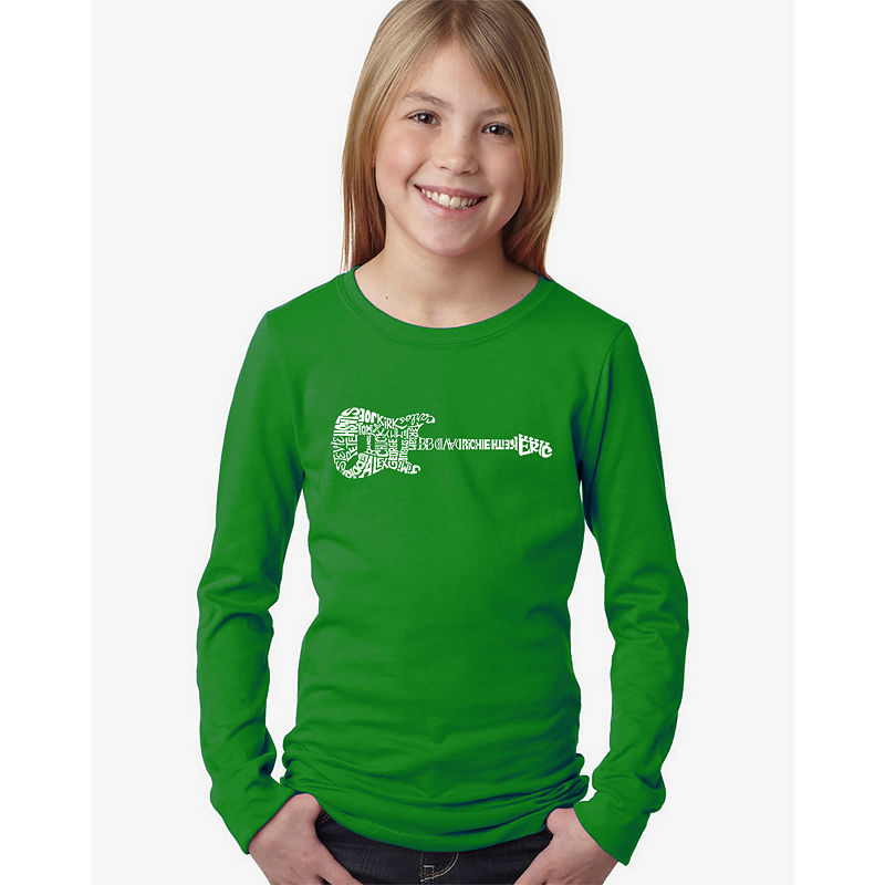 Los Angeles Pop Art Rock Guitar Graphic T-Shirt Girls, Green