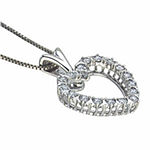 Womens 1/4 CT. T.W. Genuine White Diamond 10K Gold Heart Pendant Necklace