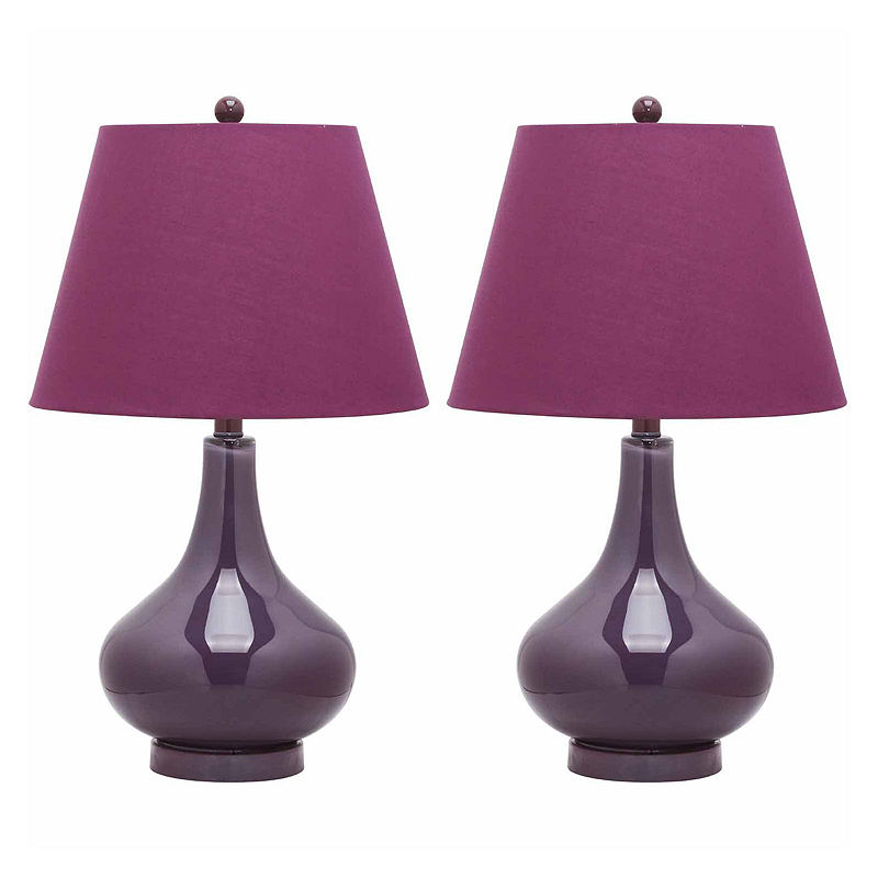 Safavieh Lemon Gourd Glass Lamp- Set Of 2, Purple