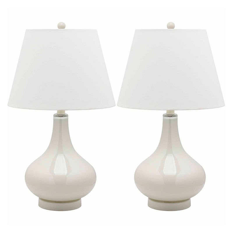 Safavieh Lemon Gourd Glass Lamp- Set Of 2, Gray