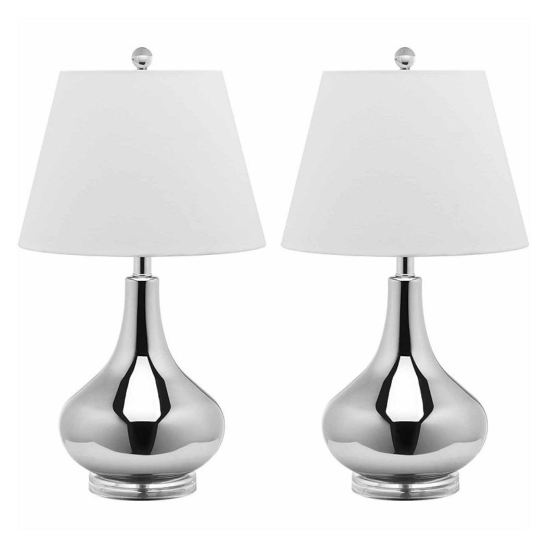 Safavieh Lemon Gourd Glass Lamp- Set Of 2, Silver