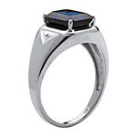 Mens 2 3/4 CT. T.W. Lab Created Blue Sapphire Platinum Over Silver Fashion Ring