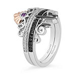 Enchanted Disney Fine Jewelry Villains Womens 1/5 CT. T.W. Genuine White Diamond 14K Rose Gold Over Silver Sterling Silver The Little Mermaid Ursula Ring Sets