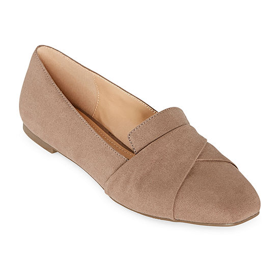 a.n.a Womens Karolina Pull-on Square Toe Ballet Flats, Color: Truffle ...