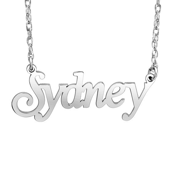 Personalized Womens 10K White Gold Pendant Necklace
