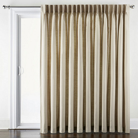 JCPenney Home Supreme Energy Saving Light-Filtering Pinch-Pleat Single Patio Door Curtain - JCPenney