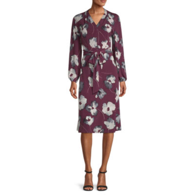 long sleeve floral dress midi