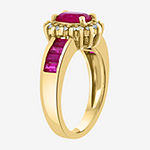 Effy Womens 1/4 CT. T.W. Diamond & Genuine Red Ruby 14K Gold Cocktail Ring