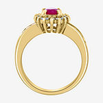 Effy Womens 1/4 CT. T.W. Diamond & Genuine Red Ruby 14K Gold Cocktail Ring