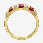 Effy Womens 5/8 CT. T.W. Diamond & Genuine Red Ruby 14K Gold Cocktail Ring