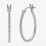 LIMITED TIME SPECIAL! 1/10 CT. T.W. Genuine Diamond Sterling Silver 23mm Hoop Earrings