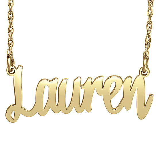 Personalized Womens 10K Gold Pendant Necklace