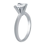 Womens 1 CT. T.W. Genuine White Diamond 14K White Gold Solitaire Engagement Ring