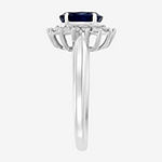 Effy Womens 1/10 CT. T.W. Diamond & Genuine Blue Sapphire 14K White Gold Cocktail Ring