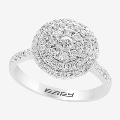 Effy  Womens 5/8 CT. T.W. Genuine Diamond 14K White Gold Cocktail Ring