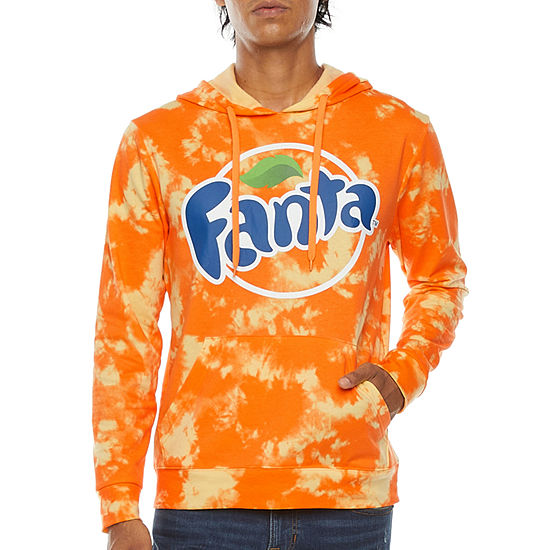 Orange Fanta Mens Long Sleeve Tie-Dye Hoodie