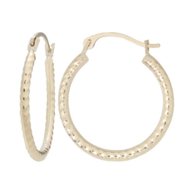 10K Gold Rope Hoop Earrings