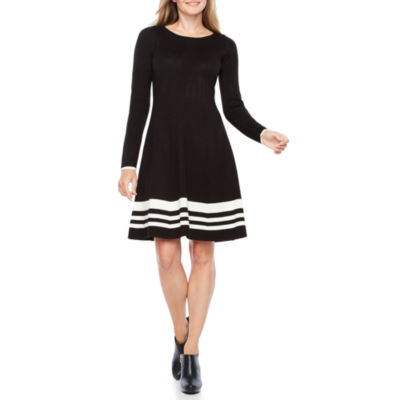 Bring Comfortable Jessica Howard Long-sleeve Striped Sweater Dress ...