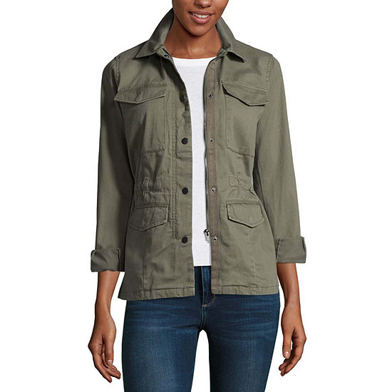 a.n.a. Military Anorak Jacket, Color: Green Stone - JCPenney
