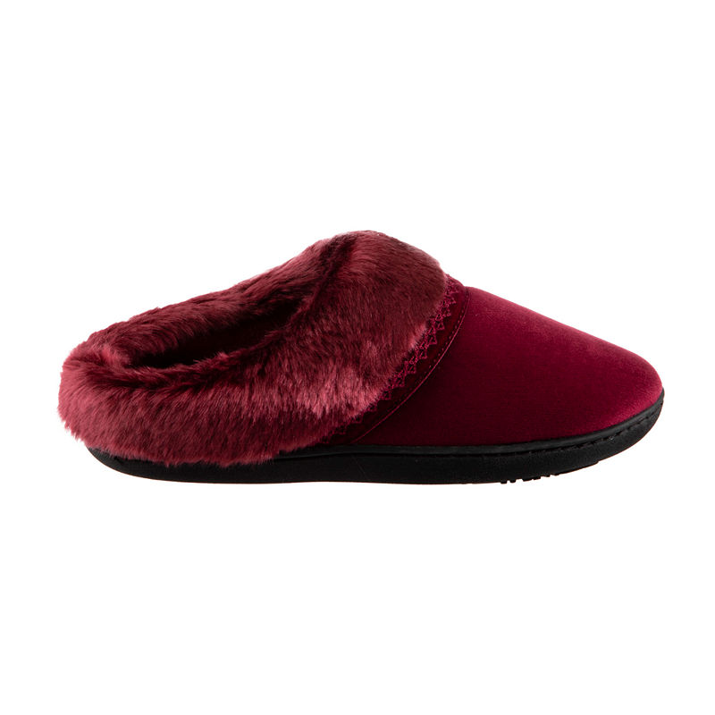 New Isotoner Velour Hoodback Slippers with 360 Memory Foam, Womens
