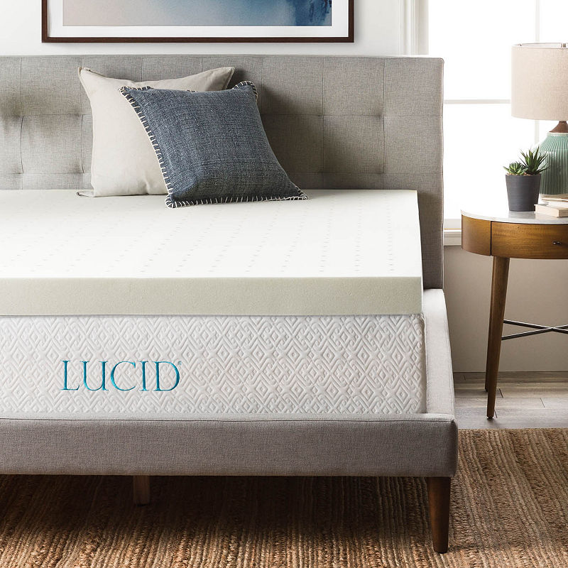 4" Memory Foam Mattress Topper by Lucid Queen