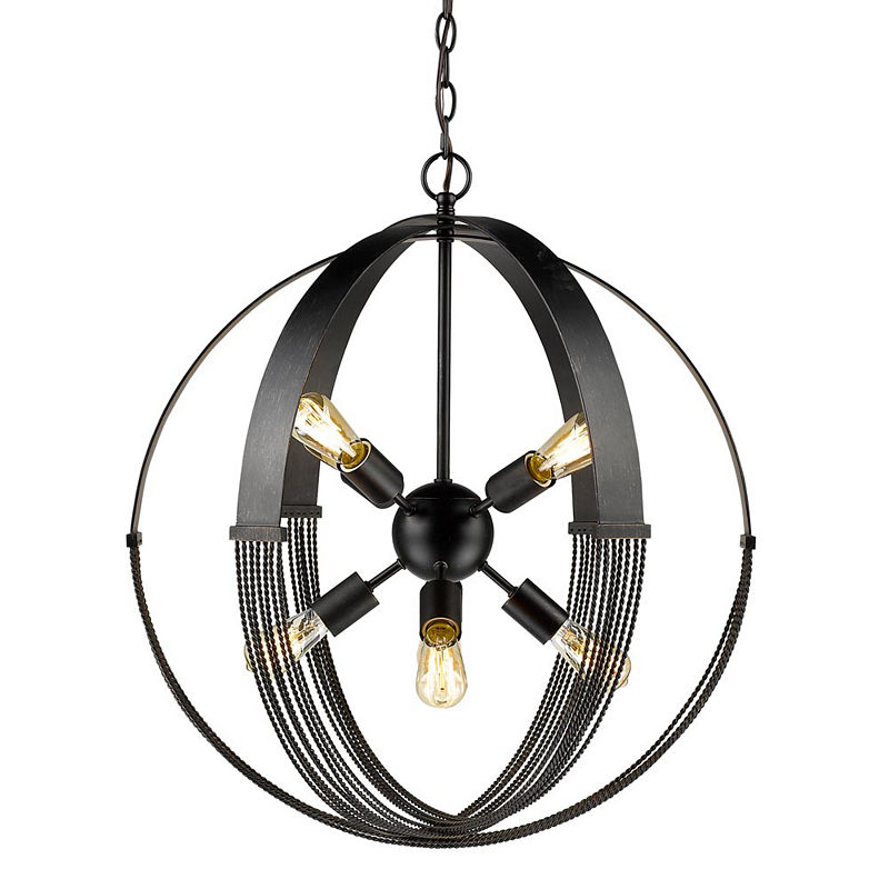 Carter 8-Light Pendant In Aged Bronze, Black