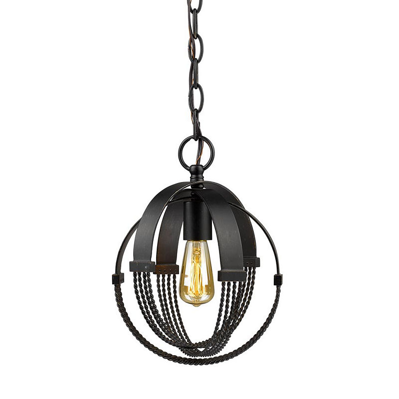 Carter Mini Pendant In Aged Bronze, Black