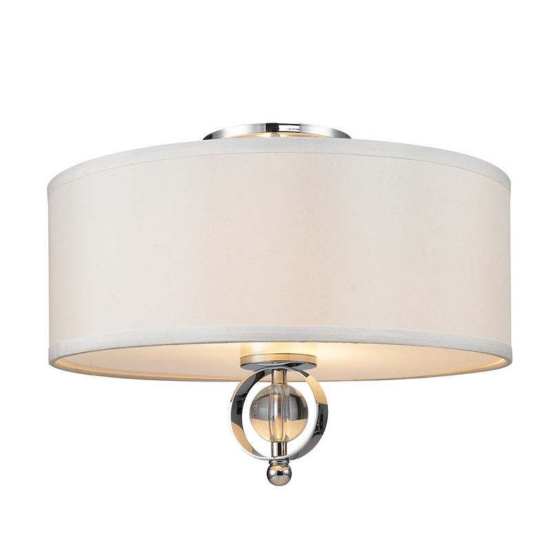 Cerchi Flush Mount In Chrome With Opal Satin Shade, Silver